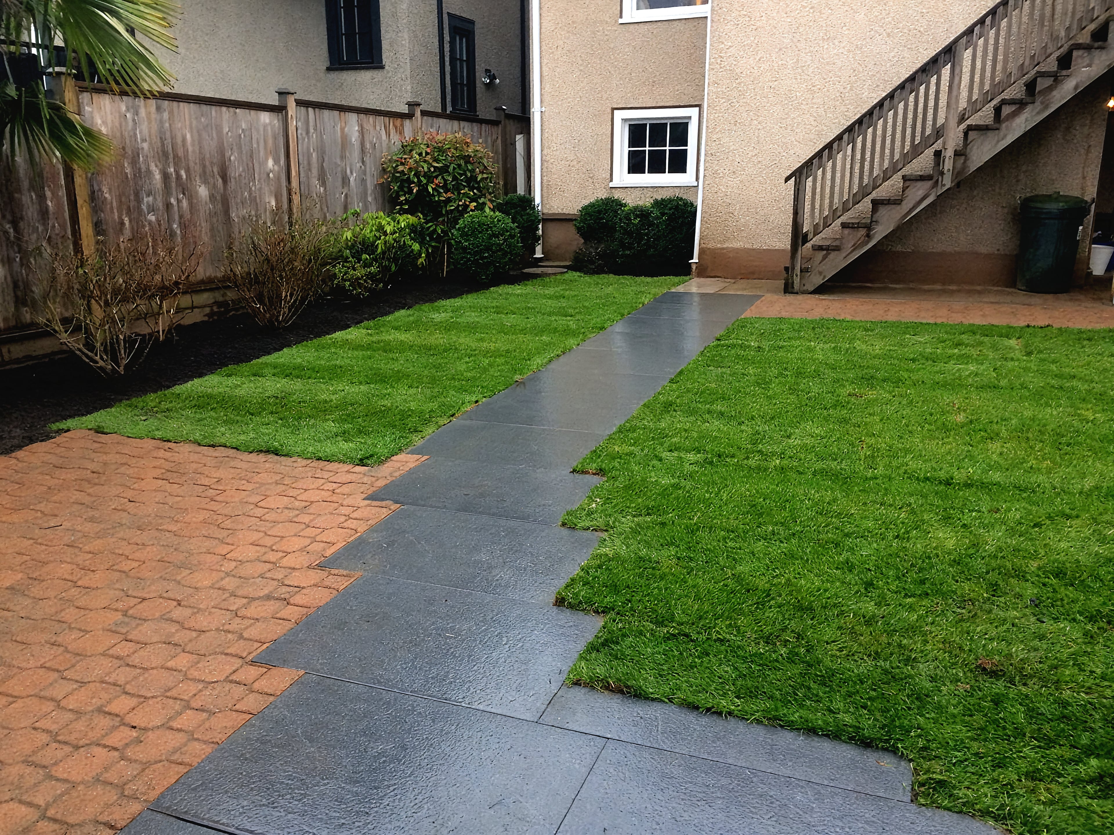 Garden beds, Natural stone pavers, Sod lawn and Excavation at the West 24th project.